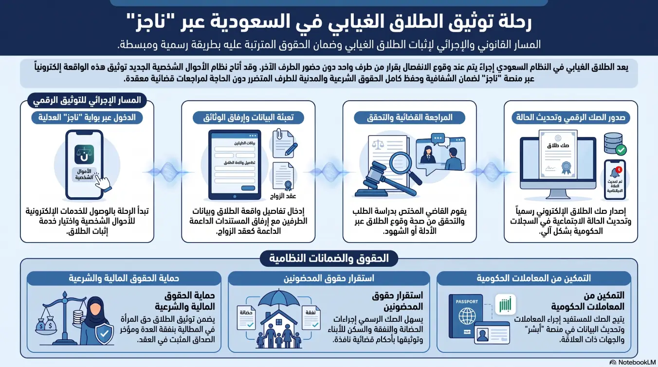 أنفوغرافيك: توثيق الطلاق الغيابي إلكترونياً