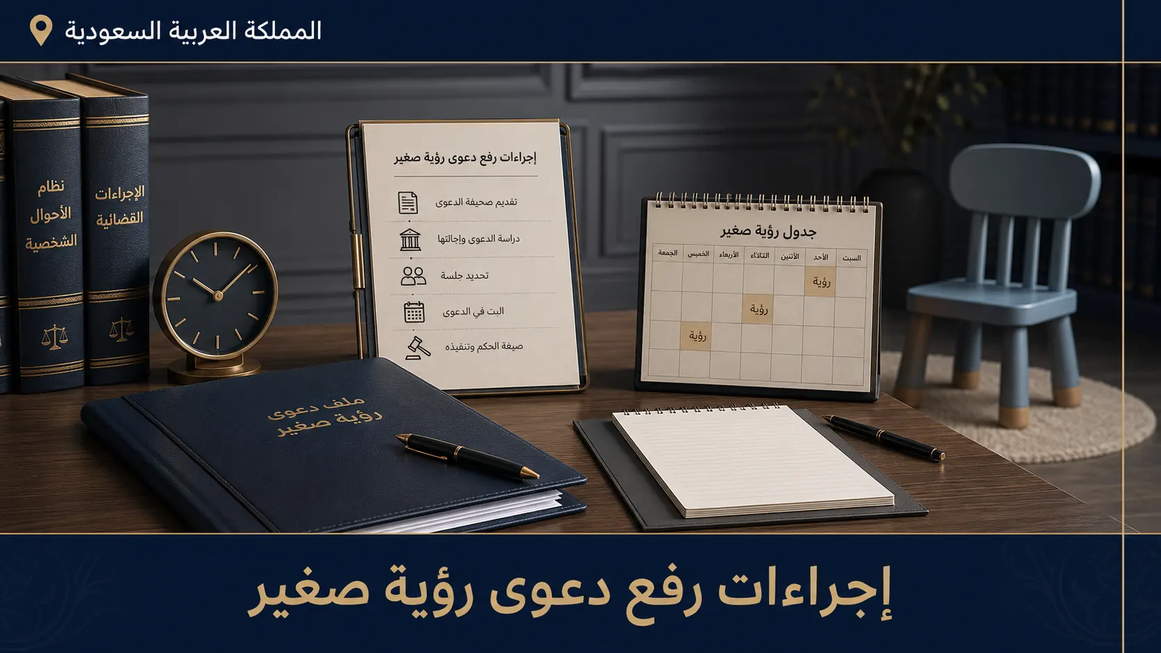 صورة توضيحية لإجراءات رفع دعوى رؤية صغير في السعودية عبر ناجز.
