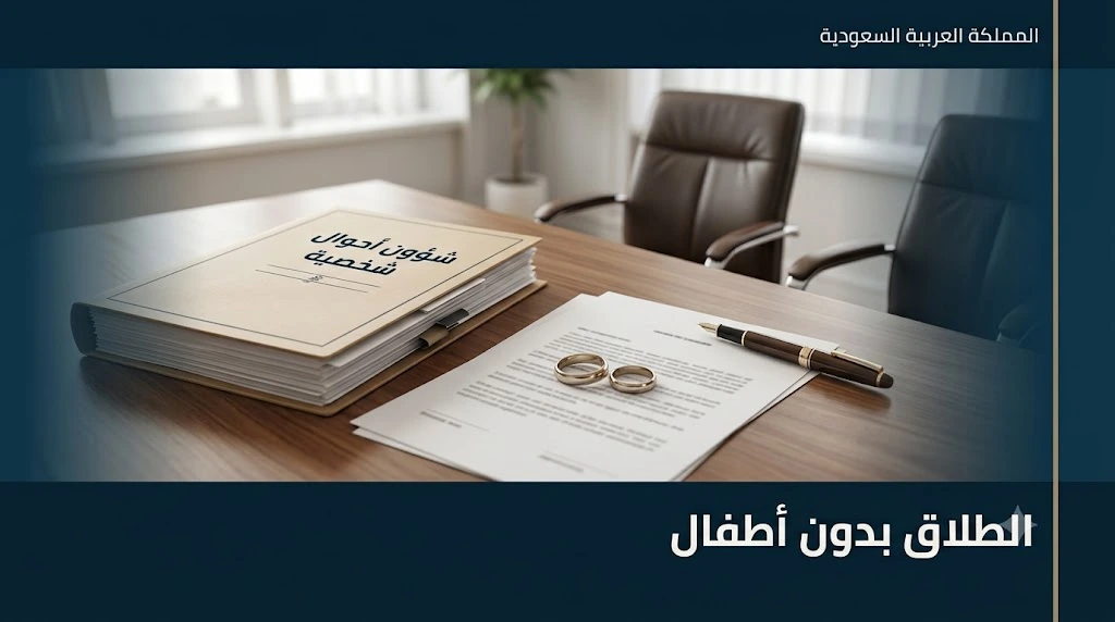ملف قضية ووثيقة زواج وخاتمان يرمزان إلى الطلاق بدون أطفال في السعودية