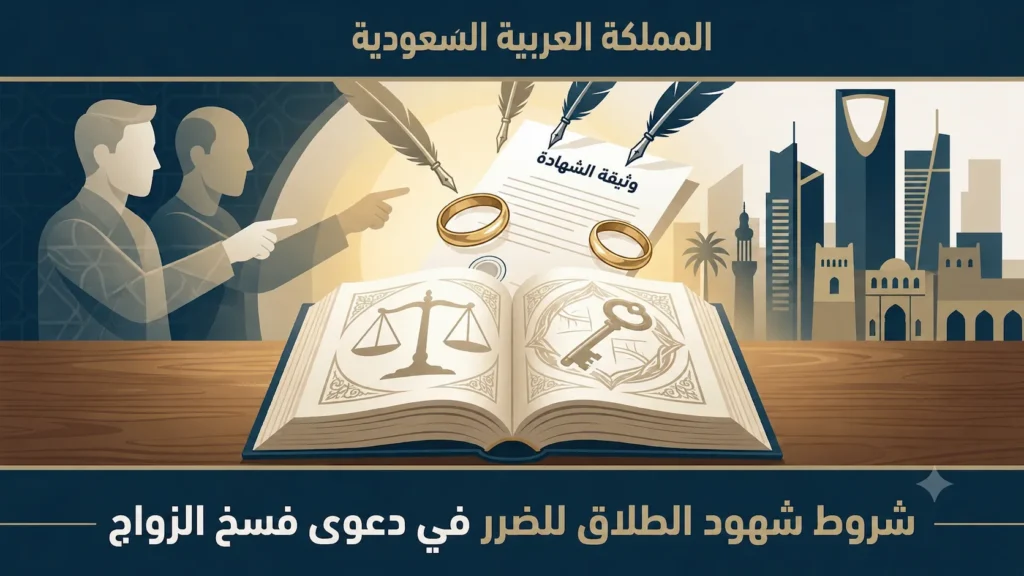 صورة توضيحية عن شروط شهود الطلاق للضرر في دعوى فسخ الزواج بالسعودية