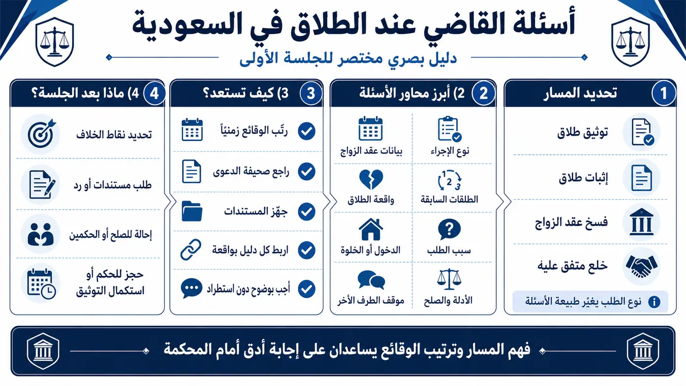 أنفوغرافيك: عن موضوع اسئلة القاضي عند الطلاق
