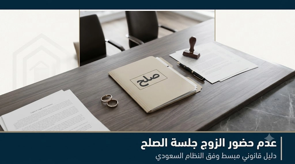 وثائق صلح ترمز إلى عدم حضور الزوج في جلسة الصلح وفق النظام السعودي