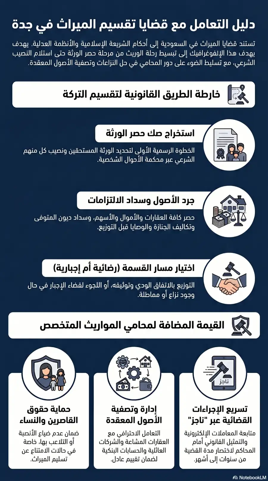 انفوغرافيك: دليل تقسيم الميراث في جدة