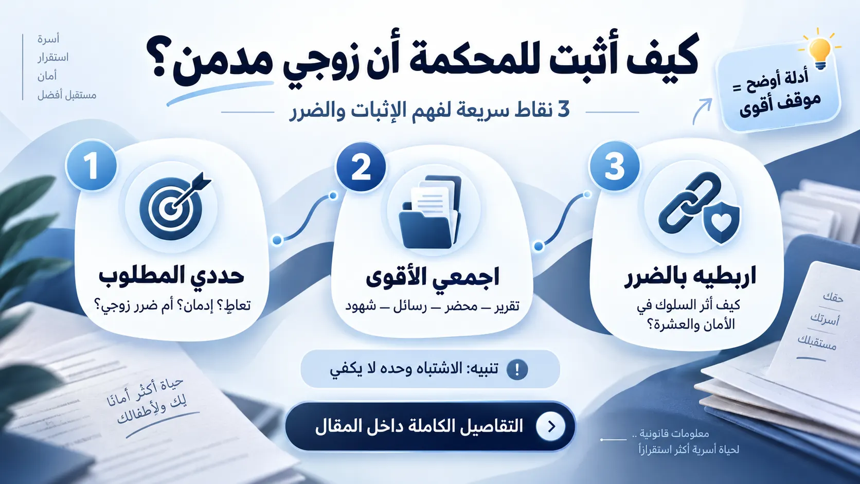 أنفوغرافيك: كيف اثبت للمحكمة أن زوجي مدمن بالسعودية