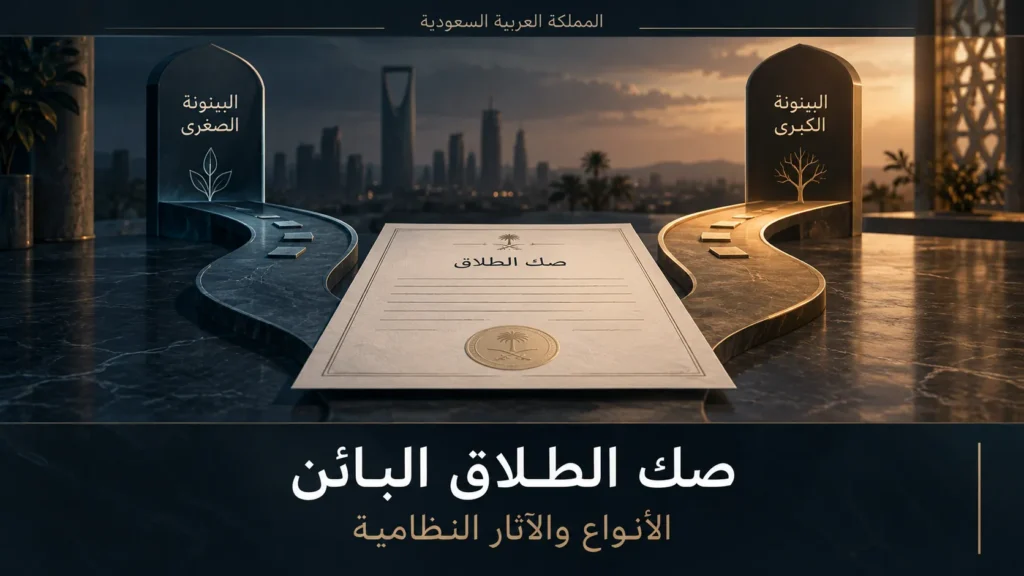 صك الطلاق البائن في السعودية يوضح الفرق بين البينونة الصغرى والكبرى وآثار الطلاق النظامية