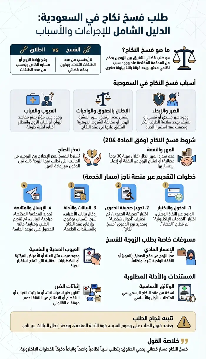 انفوغرافيك من أجل طلب فسخ نكاح