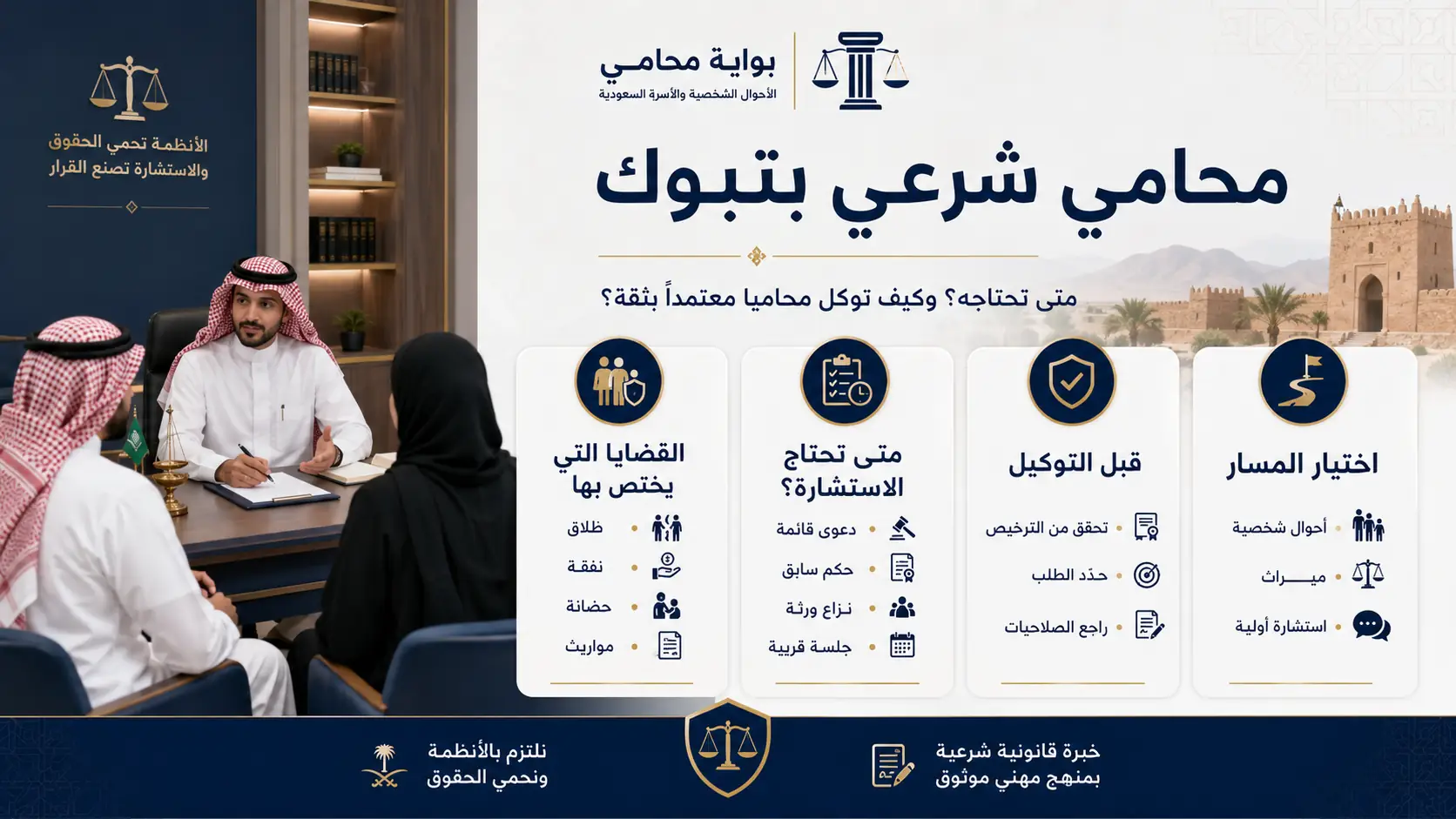 أنفوغرافيك: محامي شرعي في تبوك