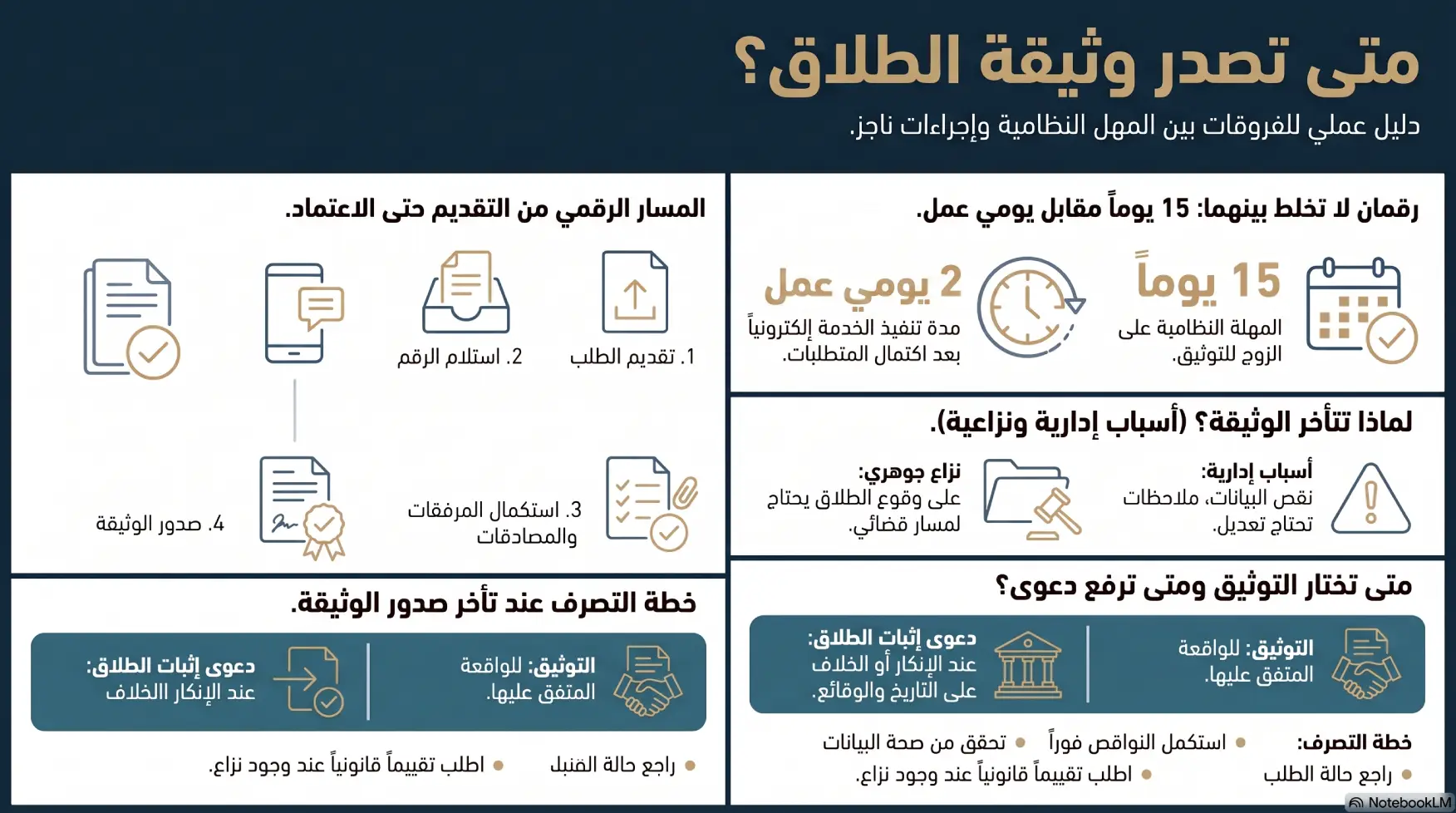 أنفوغرافيك: يوضح كم مدة صدور صك الطلاق