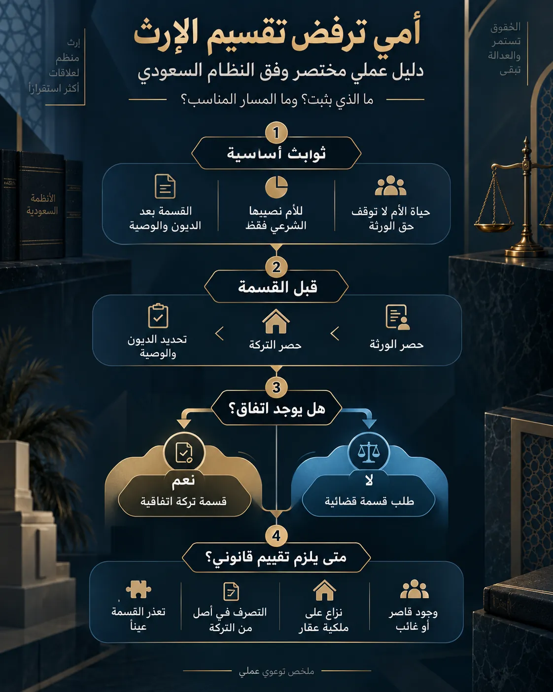 أنفوغرافيك: امي ترفض تقسيم الارث